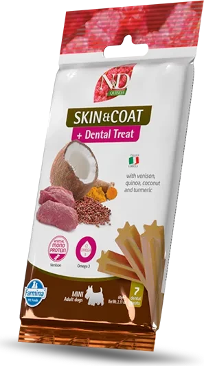 Farmina N&D Quinoa, Dental Treat Skin & Coat Venison Mini, 60g