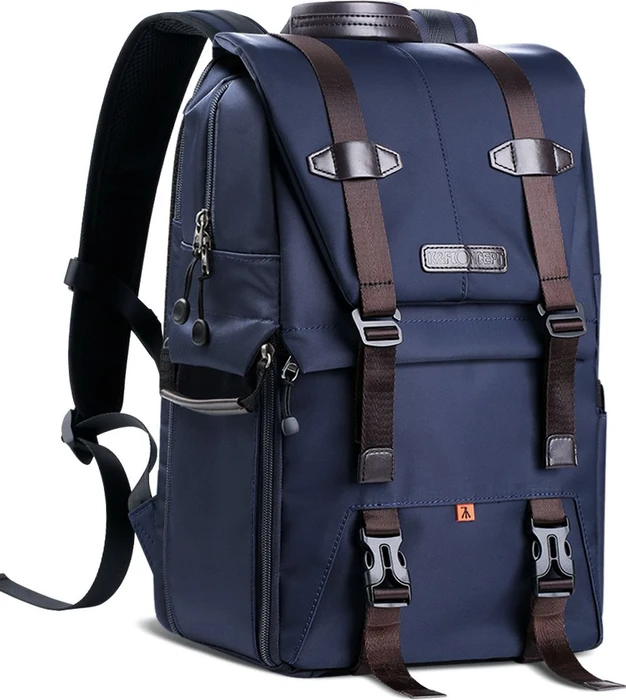 K&F Concept Kameratasche mit Regenschutz für 15,6-Zoll-Laptop, DSLR-Kameras dunkelblau