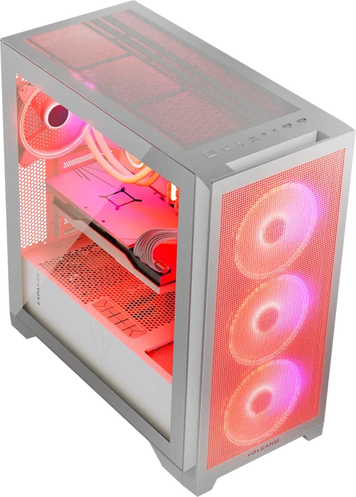 Modecom Volcano Expanse S Apex ARGB Midi, weiß, Glasfenster