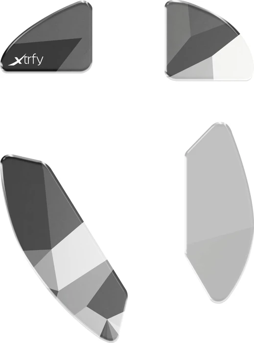 Cherry Xtrfy M4 / M4 Wireless Glass Skates, Mausgleiter, Litus White, grau/weiß