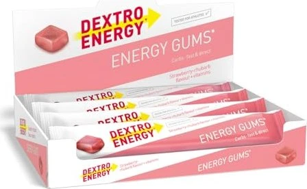 Dextro Energy Gums Strawberry-Rhubarb + Vitamins 360g (8x 45g)