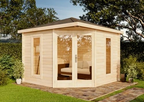 Alpholz Gartenhaus Liwa Compact Spitzdach 300x300cm natur