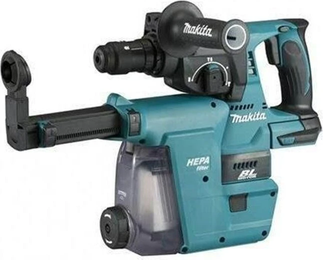 Makita DHR243ZJW Akku-Bohr-/Meißelhammer solo inkl. MAKPAC + Absaugeinheit