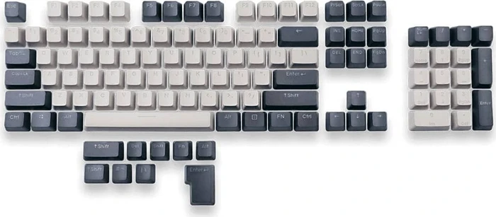 Mountain Mineral Keycap Set, Kunststoff (PBT) Double-Shot, weiß/schwarz, 113 Tasten (104+9), ANSI-US