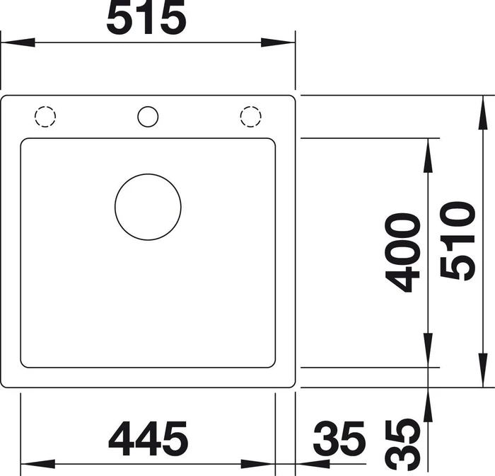 Blanco Pleon 5 InFino Einbau Becken mittig beton-style