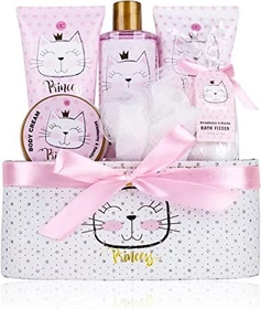 Accentra Princess Kitty Body Lotion 60ml + Body Lotion 180ml + Duschgel 250ml + Peeling 180ml + 2x Badezusatz 40g + Schwamm Geschenkset