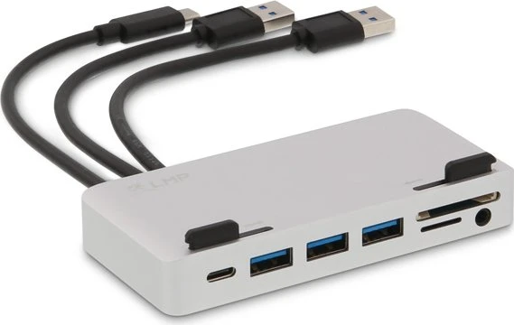 LMP USB-C Attach Dock Pro, silver, 1x USB-C 3.0 [Stecker], 2x USB-A 3.0 [Stecker]