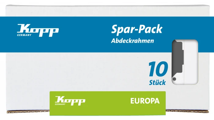 Kopp Europa Profi-Pack: 10 Abdeckrahmen 1-fach, arktisweiß