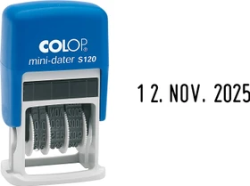 COLOP Mini-Dater S120 Datumstempel, 19x4mm, Monat in Buchstaben, blau