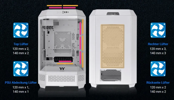 Thermaltake The Tower 300 Snow, weiß, Glasfenster