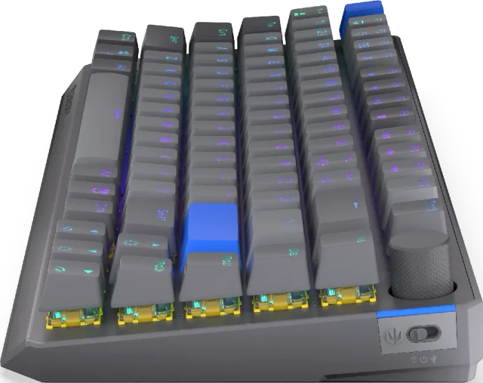 Endorfy Thock V2 75% Wireless, PBT, grau, LEDs RGB, hot-swap, Endorfy YELLOW, USB/Bluetooth, US
