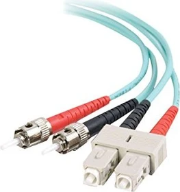C2G LWL Duplex Kabel, OM3, 2x SC Stecker/2x ST Stecker, 1m, türkis