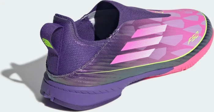 adidas F50 League Laceless IN purple/cloud white/lucid lemon (Junior)