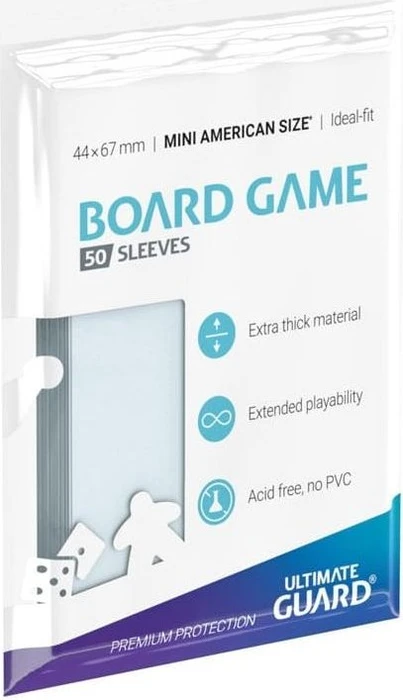Ultimate Guard Board Game Sleeves 50 Mini American Board Game transparent