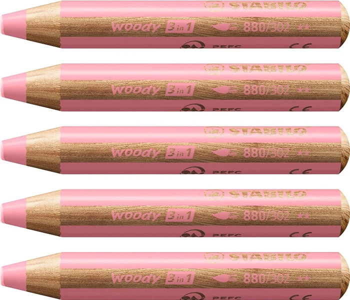 pastell Wachsmalstift rosa, 5er-Pack (880/302#5)