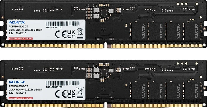 ADATA UDIMM 64GB Kit, DDR5-5600, CL46-45-45, X8, tray