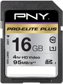 PNY Pro Elite Plus R90/W95 16GB, UHS-I, Class 10