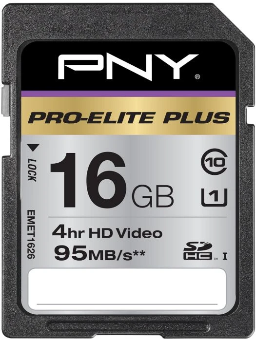 PNY Pro Elite Plus R90/W95 16GB, UHS-I, Class 10