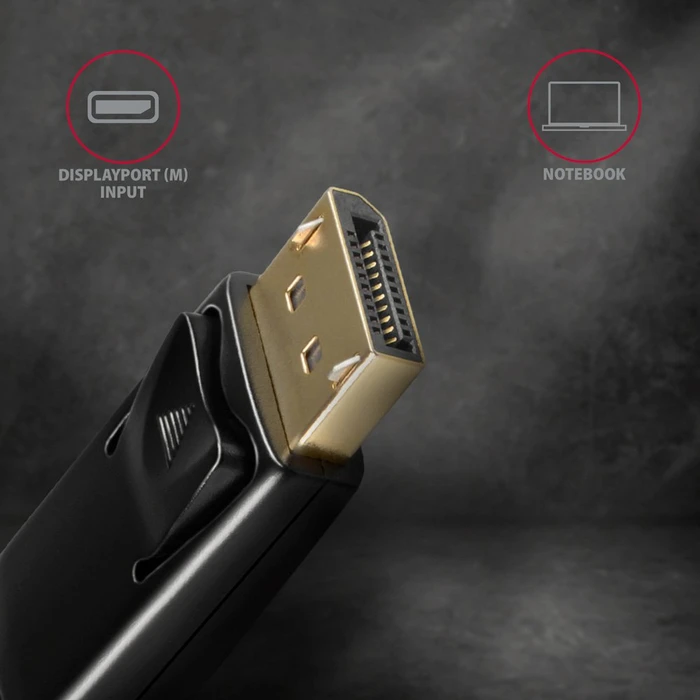 Axagon DisplayPort 1.2/HDMI 1.4b Adapterkabel schwarz, 1.80m