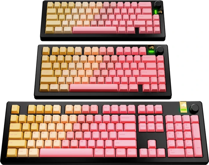 Glorious GPBT Gradient V2 Keycaps, Kunststoff (PBT), Grapefruit, orange/rosa, 131 Tasten, ANSI-US
