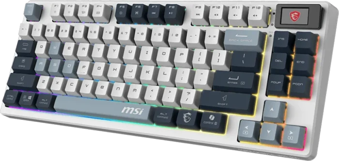 MSI FORGE GK600 TKL Wireless Sky, LEDs RGB, hot-swap, KKT Purple Star, USB/Bluetooth, FR