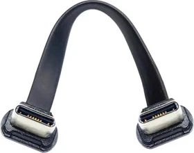 chenyang USB Kabel, Angled Flat Cable, USB 2.0, 480Mb/s, 65W, USB-C [Stecker] auf USB-C [Stecker], beidseitig gewinkelt, schwarz, 7cm