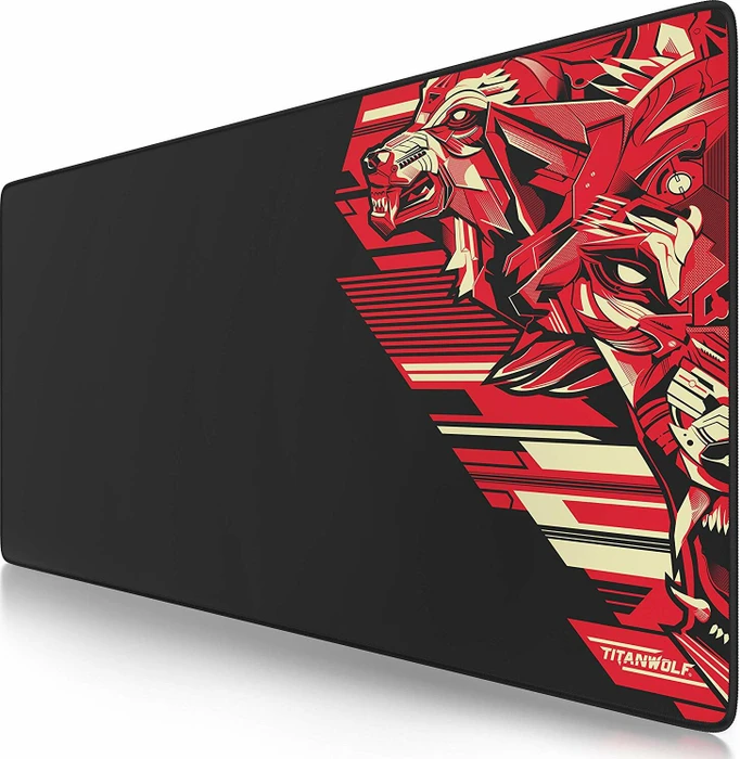Titanwolf Vector Red XXL Speed Gaming-Mauspad, schwarz/rot