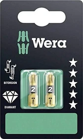 Wera 855/1 BDC SB Pozidriv Bit 1/4", PZ2x25mm, 2 Stück