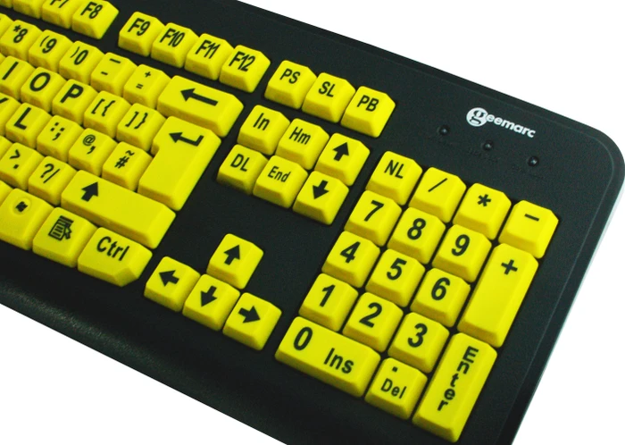 Geemarc Großschrifttastatur V3 gelb, USB, UK