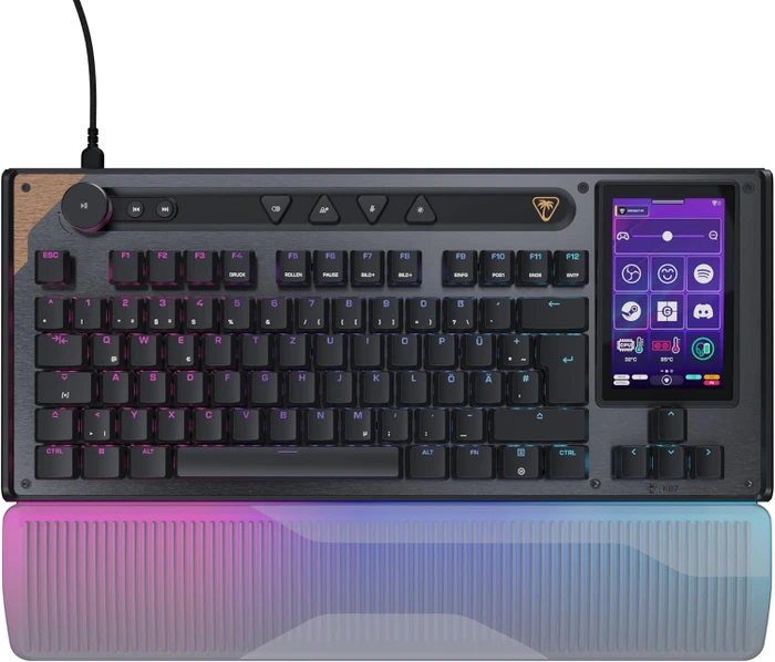 Turtle Beach Command Series KB7 TKL, schwarz, LEDs RGB, Low-Profile TITAN Hall-Effect, USB, DE