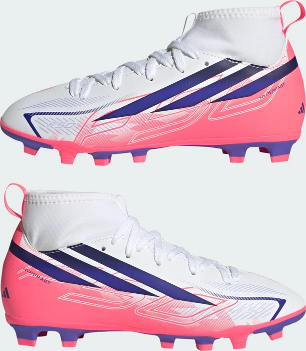 adidas F50 Hyperfast Club Mid FG/MG cloud white/solar purple/solar turbo (Junior)