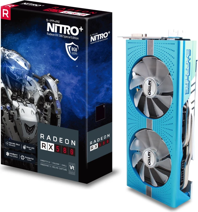 Sapphire Nitro+ Radeon RX 580 8G G5 SE, 8GB GDDR5, DVI, 2x HDMI, 2x DP, lite retail