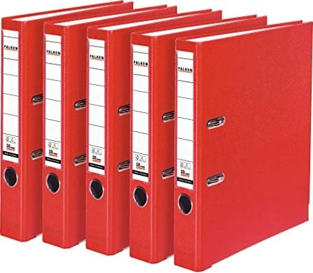 Falken Color Ordner 2-Ring PP, 50mm, A4, rot, 5er-Pack