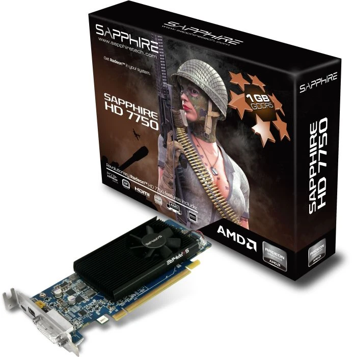 Sapphire Radeon HD 7750, 1GB GDDR5, DVI, Micro HDMI, mDP, lite retail