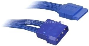 BitFenix Alchemy SATA-Stromadapter 4-Pin [IDE] auf 15-Pin [SATA] 45cm, sleeved blau/blau