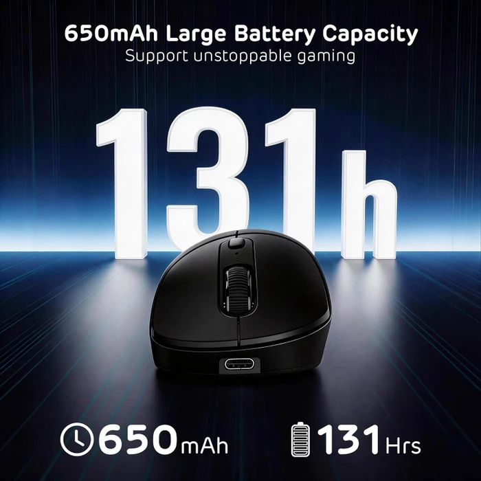 RK Royal Kludge MG5 8K Wireless Gaming Mouse, Dark Knight schwarz, USB/Bluetooth