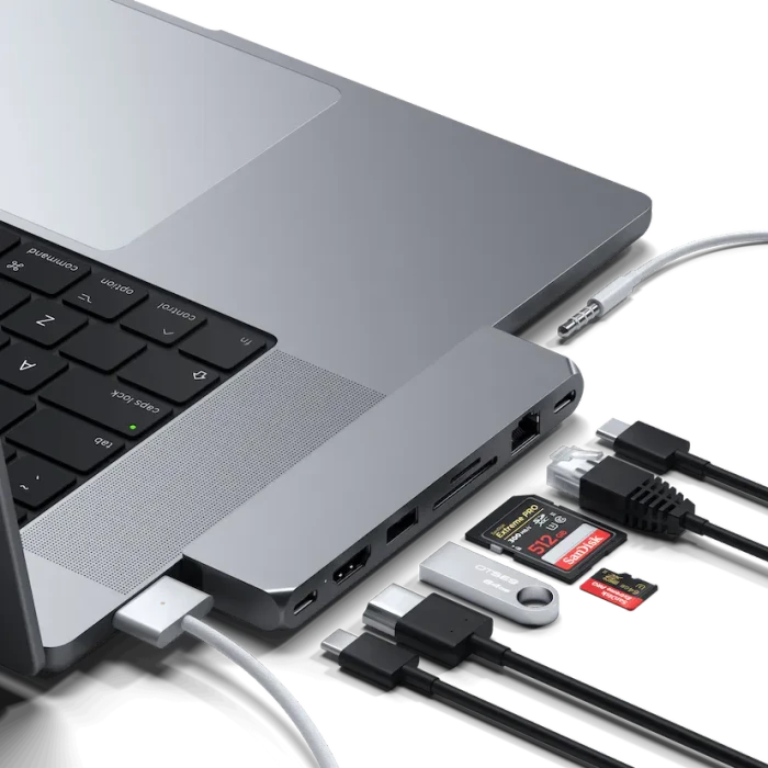 Satechi Pro Hub Max Adapter, Space Gray, 2x USB4 [Stecker]