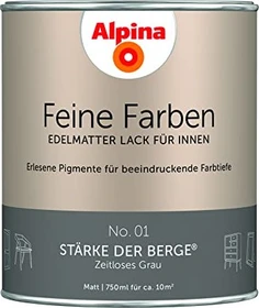 Alpina Farben Feine Farben Lack No. 01 Stärke der Berge innen grau edelmatt, 750ml