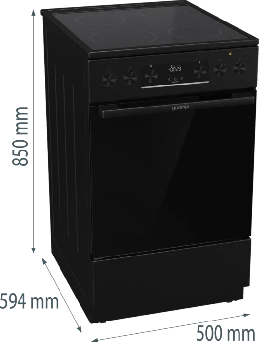 Gorenje GECS5C70BPA Elektroherd mit Glaskeramik-Kochfeld