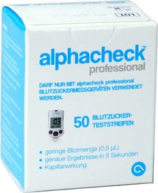 Alphacheck Professional Blutzucker-Teststreifen, 50 Stück