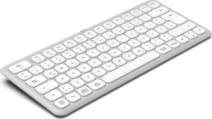 Hama WK-500 kompakte Multi-Device-Tastatur, grau/weiß, USB/Bluetooth, DE