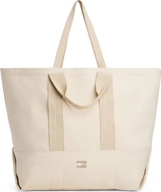 Tommy Hilfiger Canvas Logo Tote Shopper newsprint beige