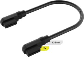 Corsair iCUE LINK Verlängerung, gewinkelt, 13.5cm, schwarz, 2er-Pack