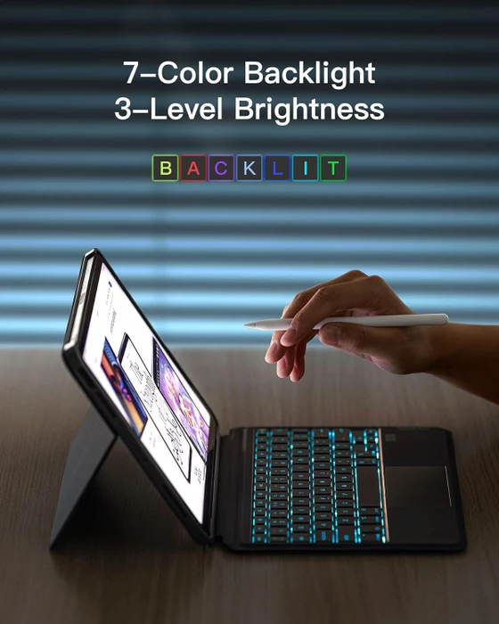 Inateck ACE Touch Tastaturhülle für iPad Pro 11" (M4), grau, UK