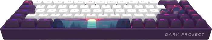 Dark Project 68 Sunrise Gaming Keyboard, weiß/violett, LEDs RGB, g3ms Sapphire, USB, DE