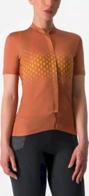 Castelli Unlimited Sentiero Trikot kurzarm mocha/goldenrod (Damen)