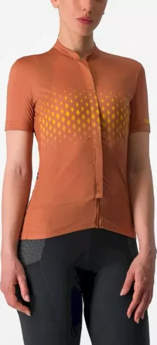 Castelli Unlimited Sentiero Trikot kurzarm mocha/goldenrod (Damen)