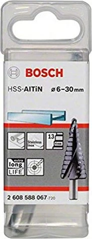 Bosch Professional HSS AlTiN Stufenbohrer, 6-30x93.5mm, 1 Stück