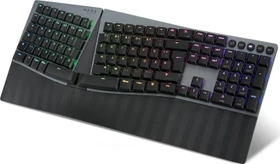 Perixx Periboard-835 Ergo Wireless, schwarz, LEDs RGB, Kailh Choc LOW PROFILE BROWN, USB/Bluetooth, DE (12273)