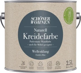 Schöner Wohnen Naturell Kreidefarbe innen wellenklang dunkles blau, 2.5l
